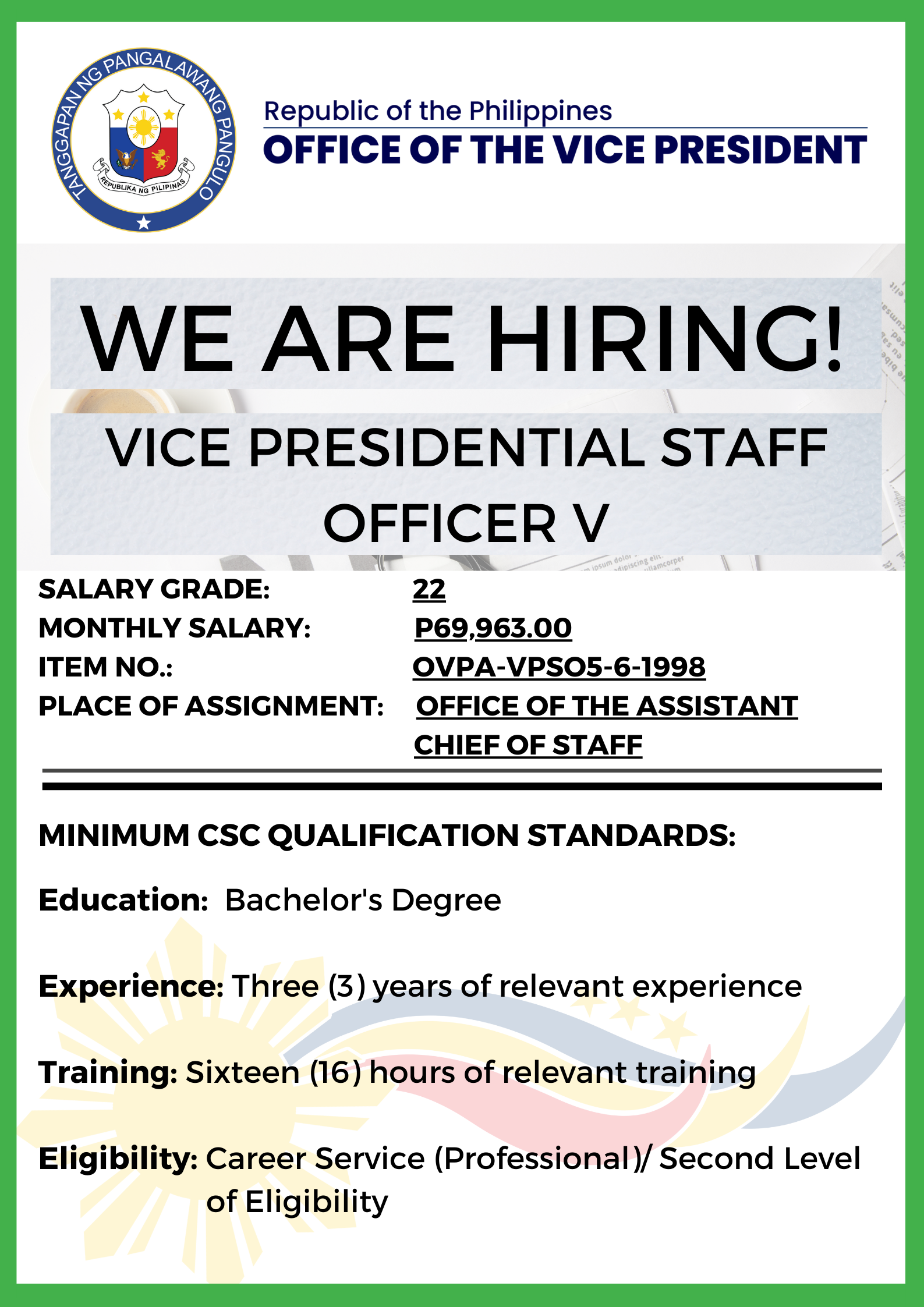 Vice Presidential Staff Officer V - Page1